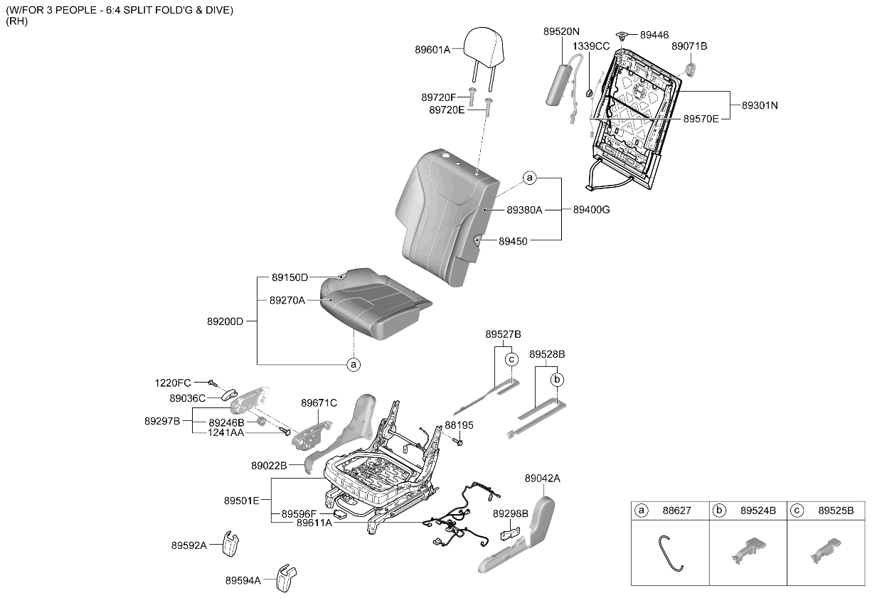 Kia 89260S9621XNF Rear Seat Cushion Covering 89260S9621XNF Kia Rear Seat Cushion Covering