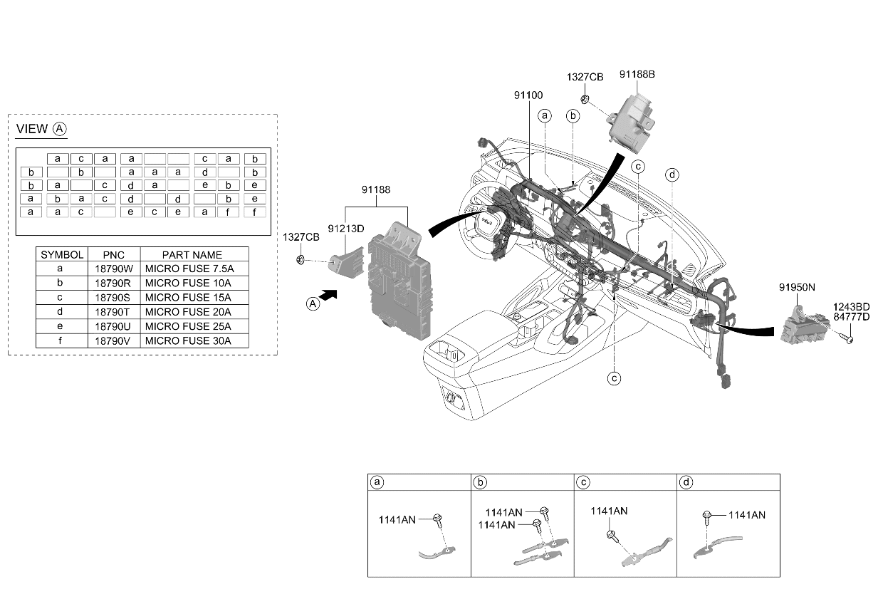 Kia 91953S9041 Instrument Panel Junction Box Assembly 91953S9041 Kia Instrument Panel Junction Box Assembly