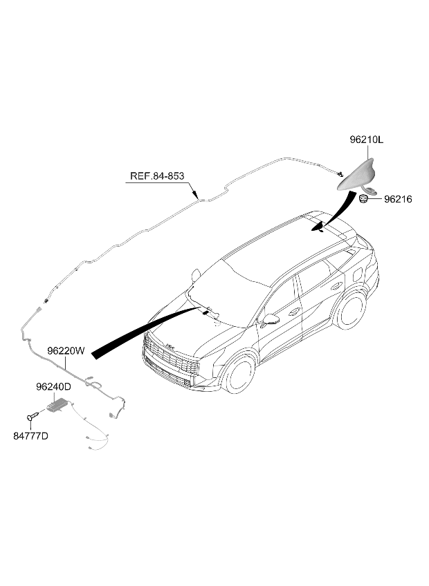 96220P1750 Kia Antenna Feeder Cable