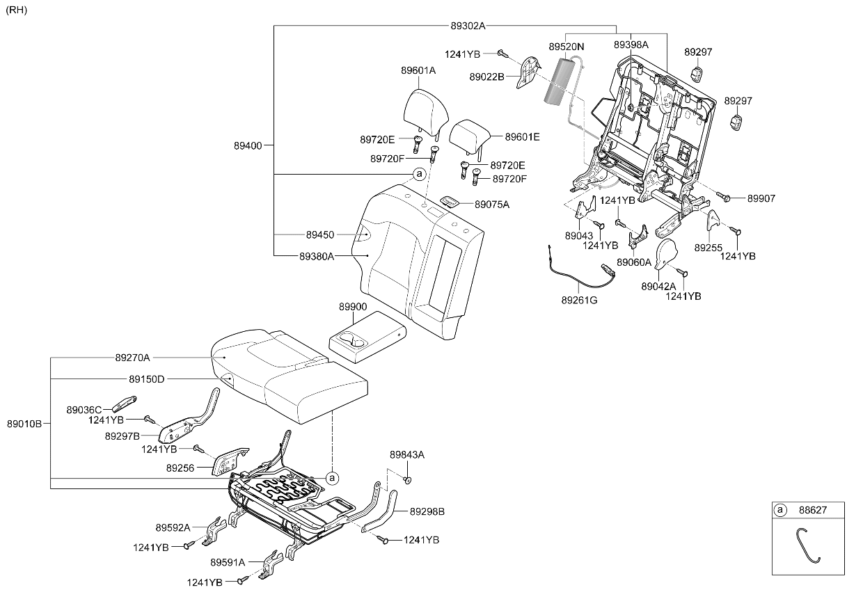 89200P1410FG5 Kia Rear Seat Cushion Assembly
