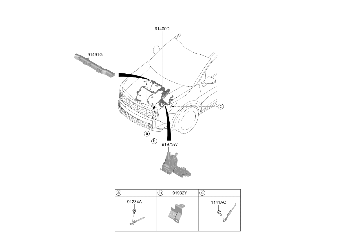 Kia 91470P1010 Control Wiring Assembly 91470P1010 Kia Control Wiring Assembly