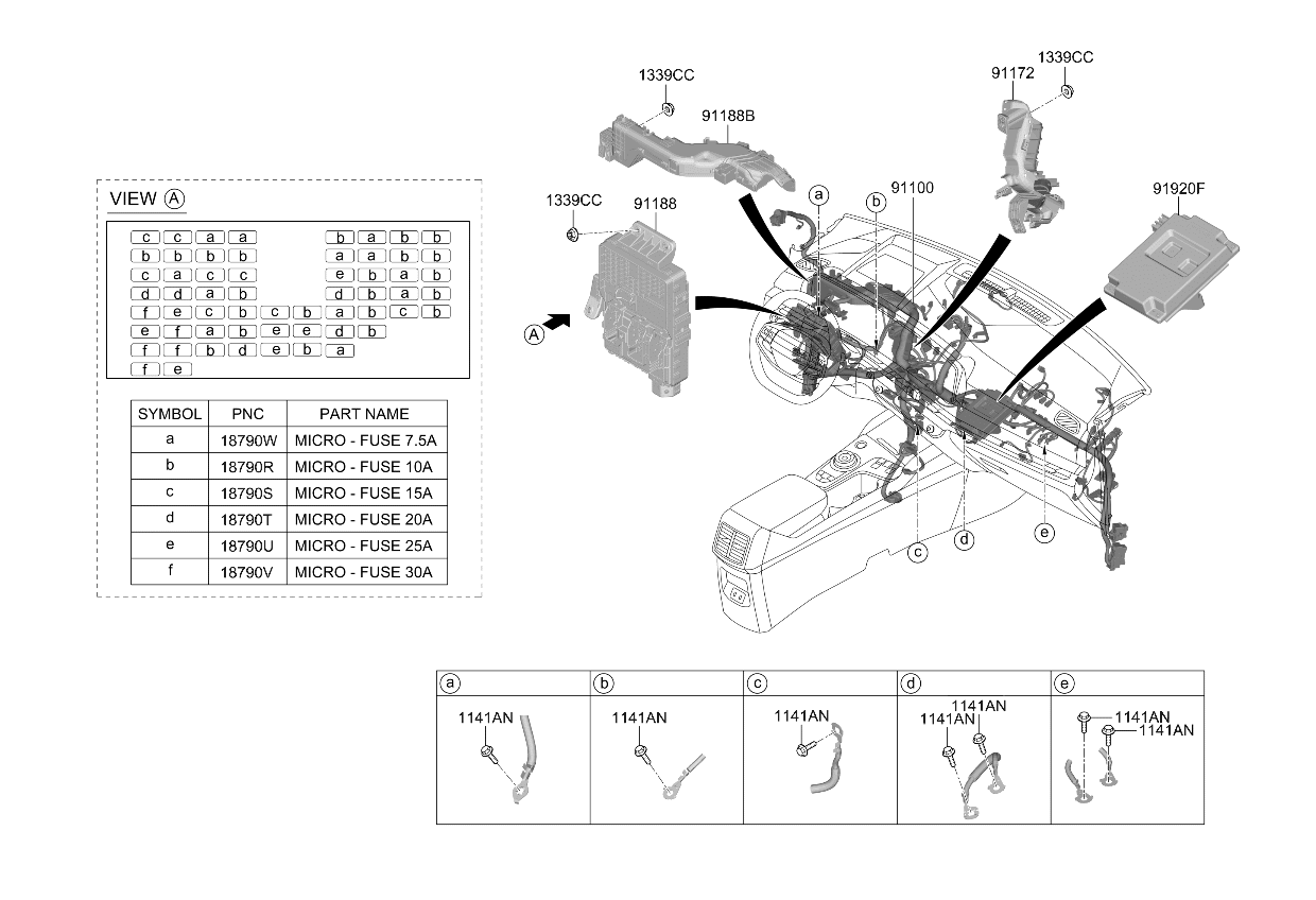 91960P1010 Kia Instrument Panel Junction Box Assembly