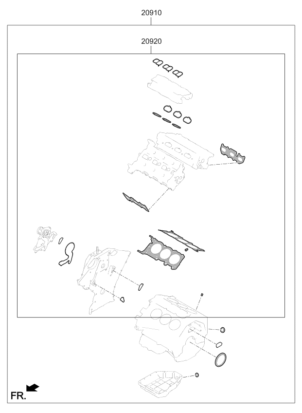Kia 209103LS00 Engine Overhaul Gasket Kit 209103LS00 Kia Engine Overhaul Gasket Kit