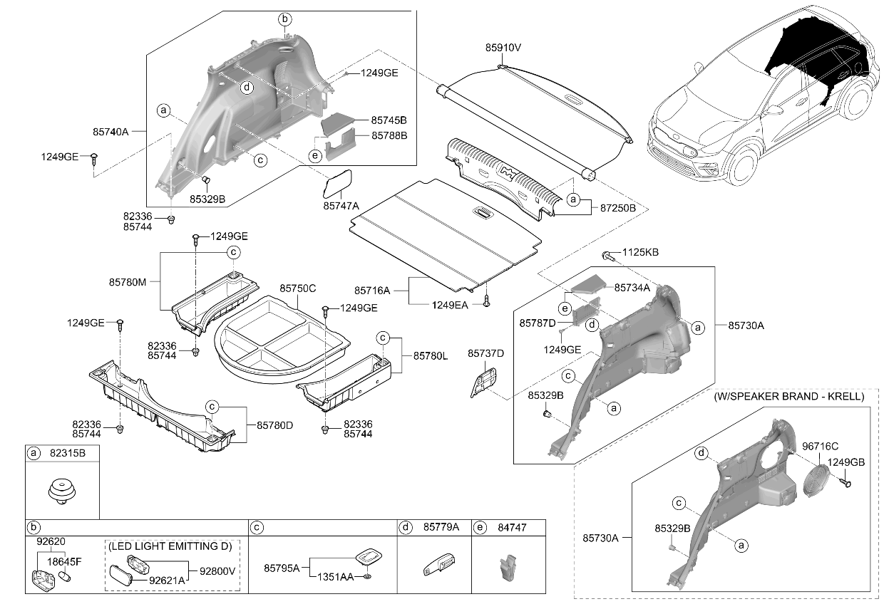 Kia 85734Q4000WK Trim-Side Cover,LH 85734Q4000WK Kia Trim-Side Cover,LH