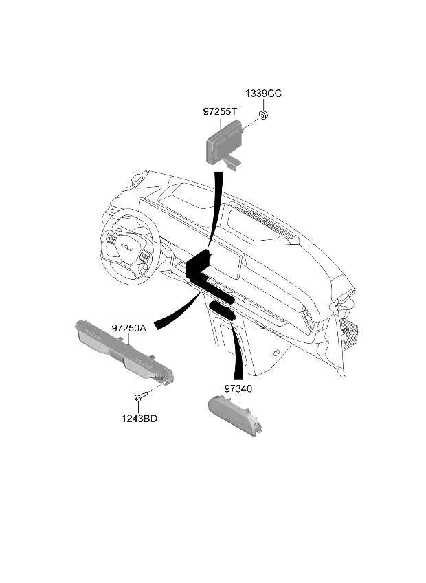 97950DO100EMA Kia CONTROL ASSY-RR HEAT