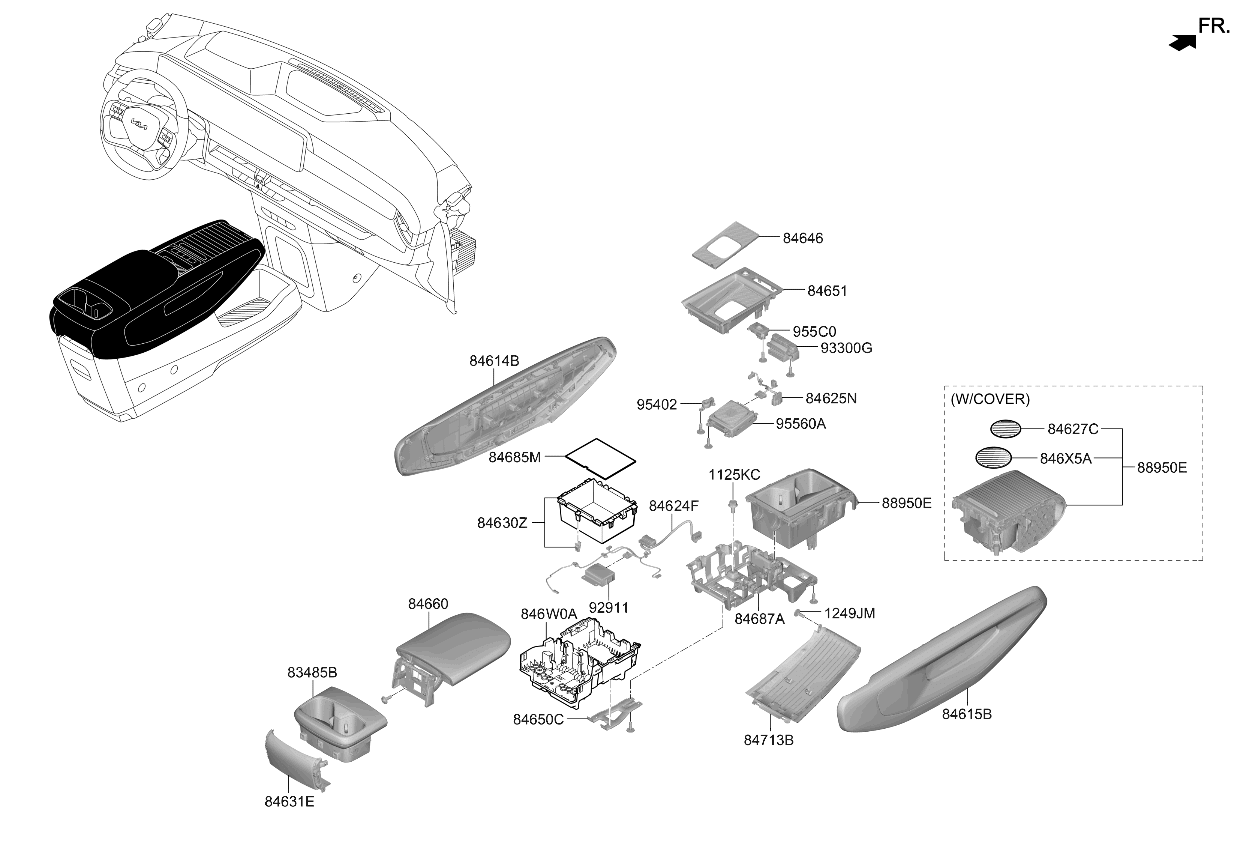 Kia 84660XA000EMA Console Armrest Assembly 84660XA000EMA Kia Console Armrest Assembly