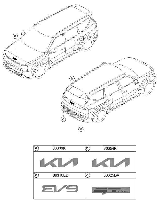 Kia 86300XA100 Emblem 86300XA100 Kia Emblem