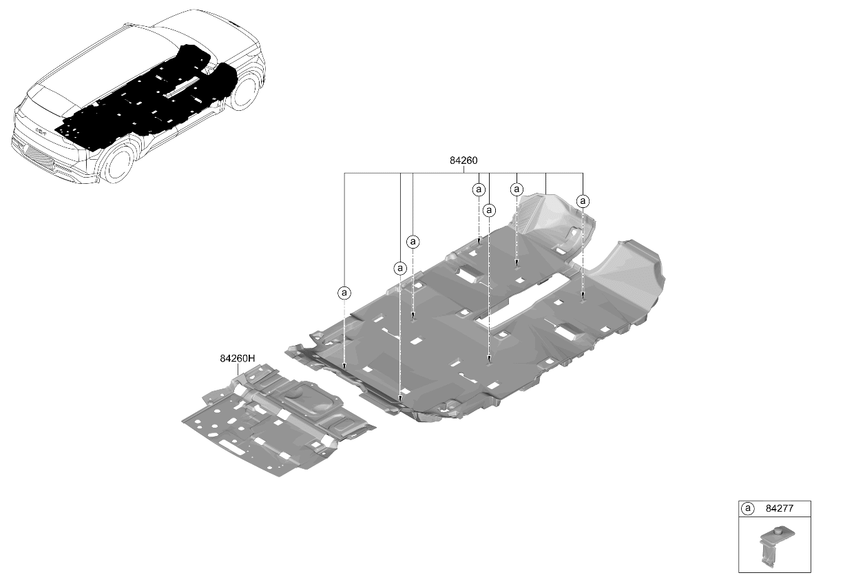 84265XA000DFS Kia CARPET ASSY-REAR FLO