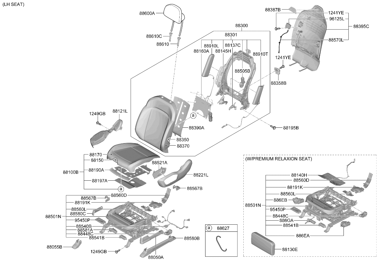 88905XA000C3E Kia LEG ASSY-SEAT