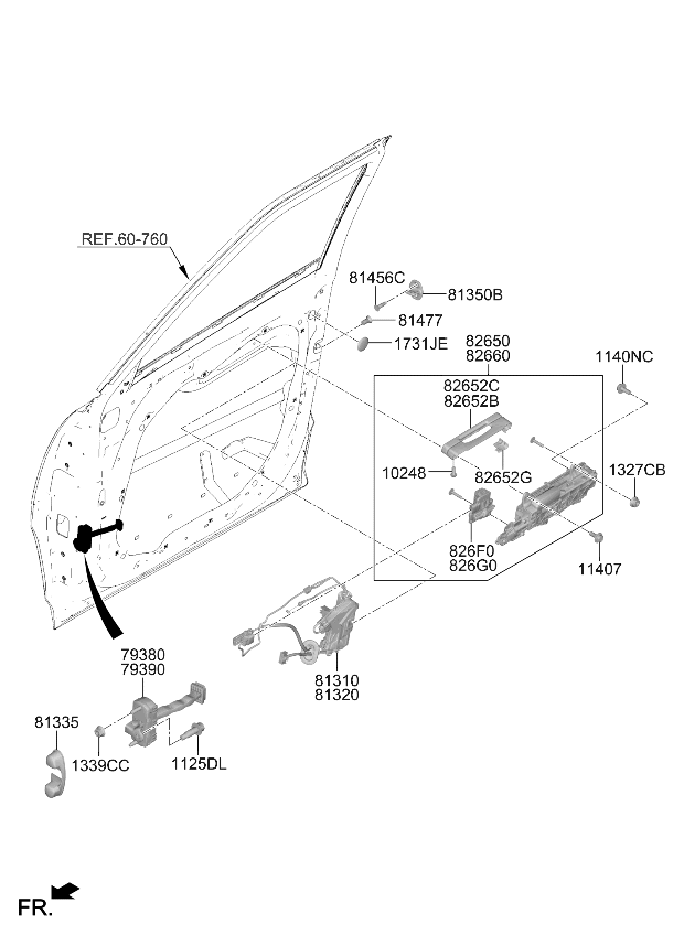 826G0XA100 Kia ACTUATOR-DR O/S HDL