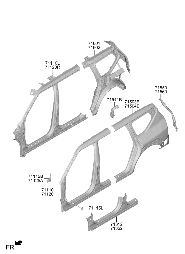 71550XA020 Kia Quarter Extension Assembly