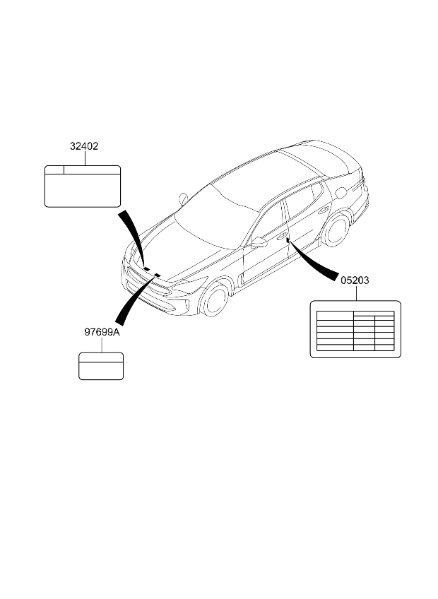 Kia 324503L474 Emission Label 324503L474 Kia Emission Label