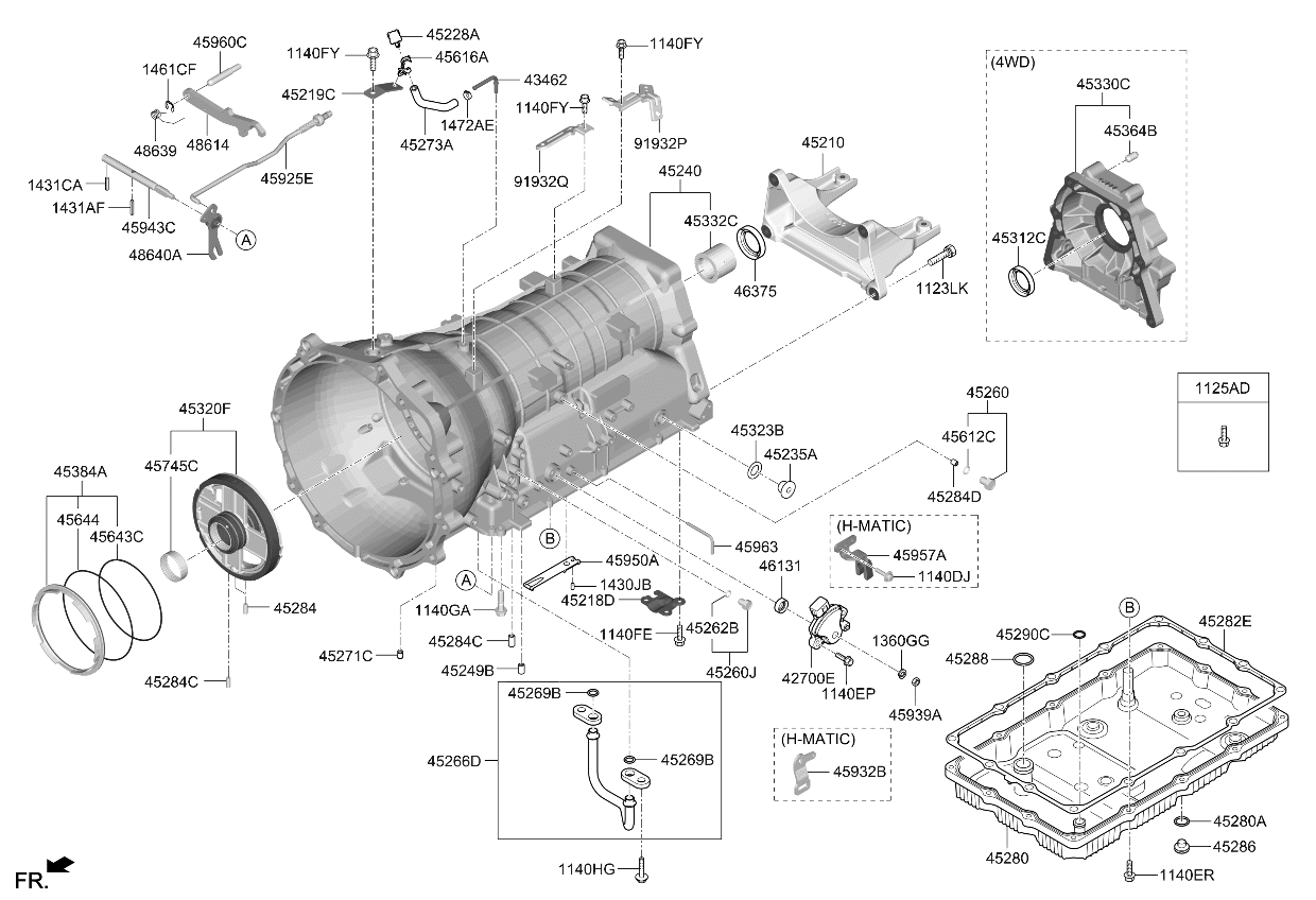 Kia 4524047550 CASE ASSY-ATA 4524047550 Kia CASE ASSY-ATA