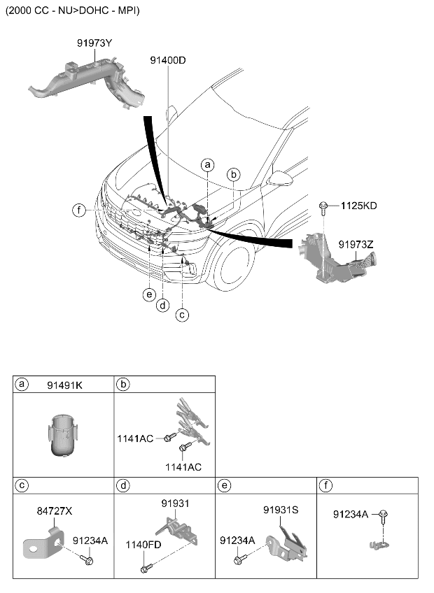 Kia 91430Q5420 Control Wiring Assembly 91430Q5420 Kia Control Wiring Assembly