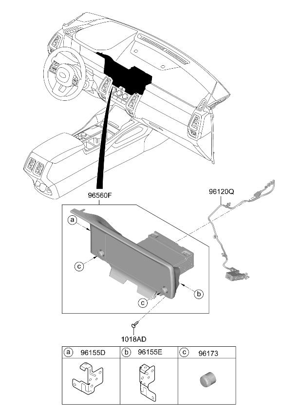 Kia 96176R5100 BRACKET-SET MTG,RH 96176R5100 Kia BRACKET-SET MTG,RH