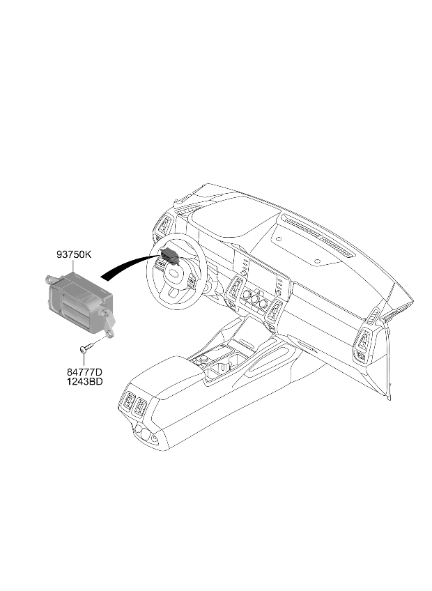 Kia 93750R5200GYT Side Crash Pad Switch Assembly 93750R5200GYT Kia Side Crash Pad Switch Assembly