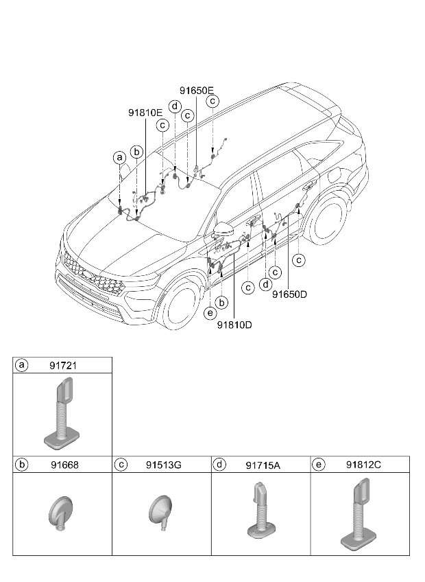 Kia 91600R5040 Front Door Wiring Assembly Driver Side 91600R5040 Kia Front Door Wiring Assembly Driver Side