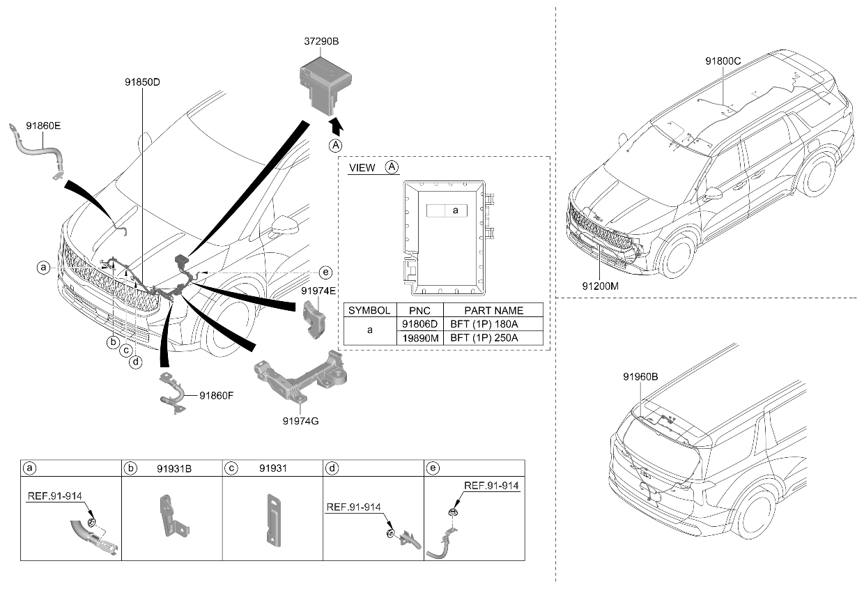 91650R0EE0 Kia Tail Gate Wiring Assembly  