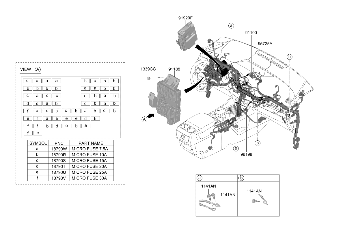 91960R0010 Kia Instrument Panel Junction Box Assembly