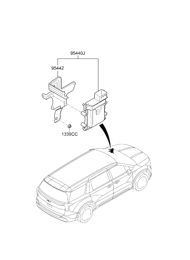 954423D500 Kia BRACKET-T/M CONTROL  