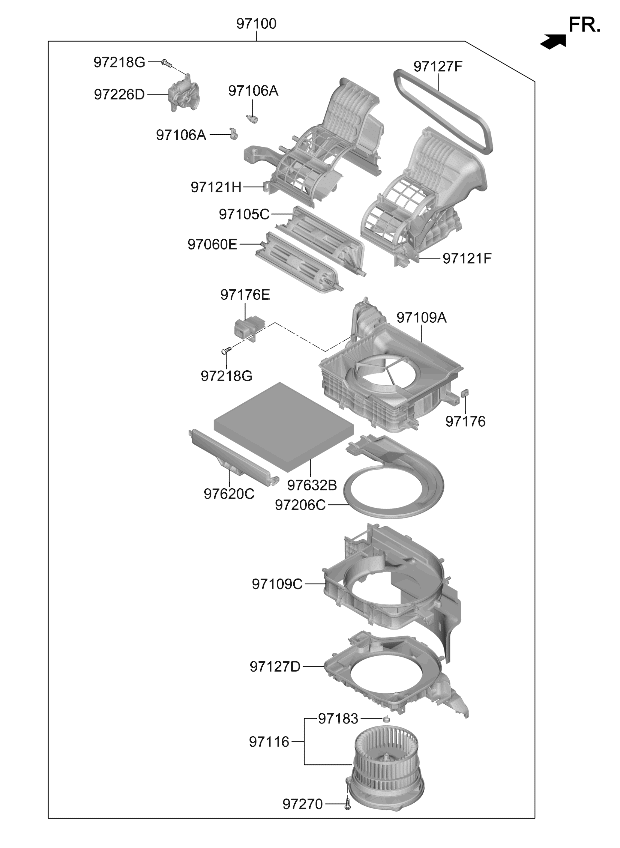 97100R0100 Kia Blower Unit  