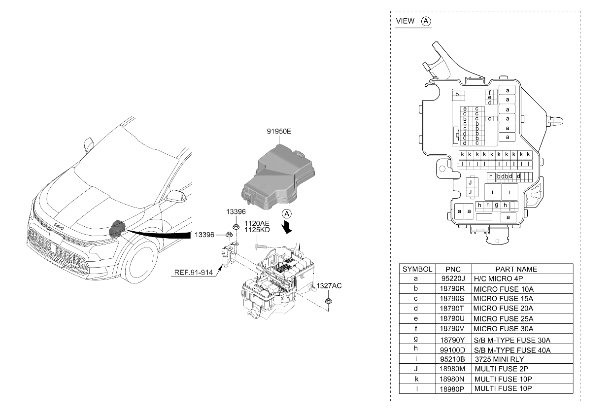 91956AO200 Kia Engine Room Box Upper Cover