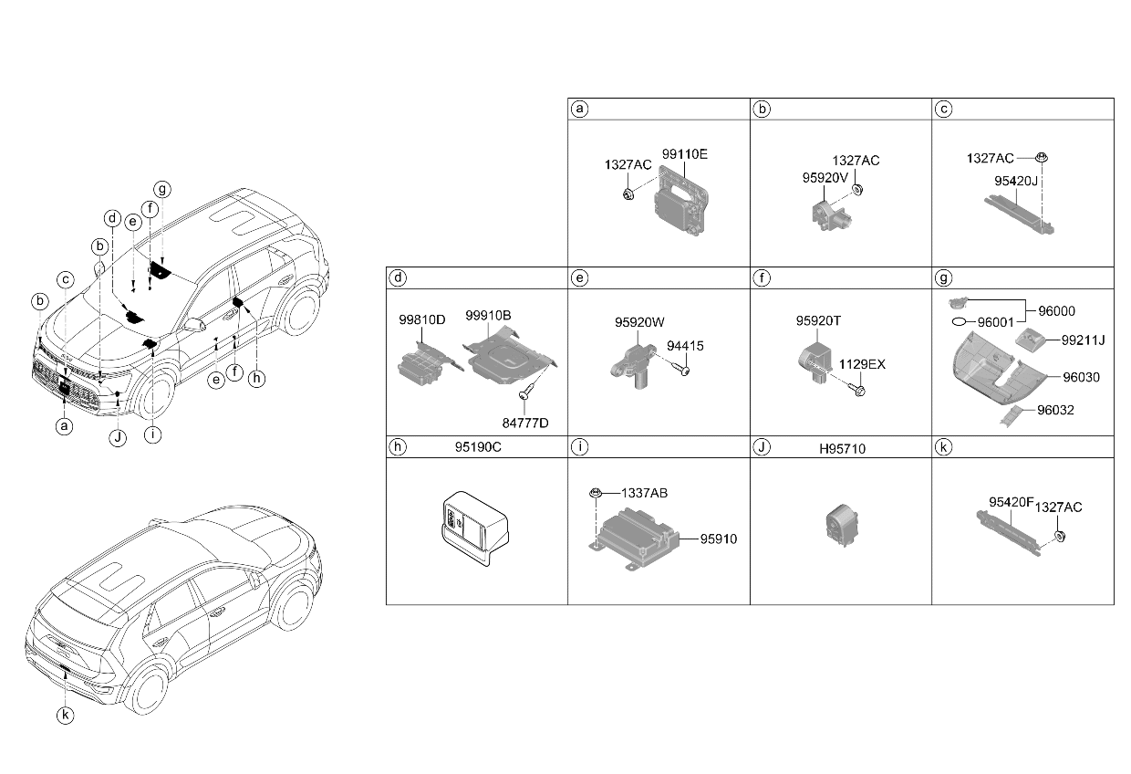 Kia 95910AO250 Air Bag Control Module Assembly 95910AO250 Kia Air Bag Control Module Assembly