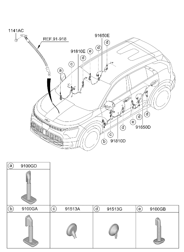91981AT050 Kia Wiring Grommet