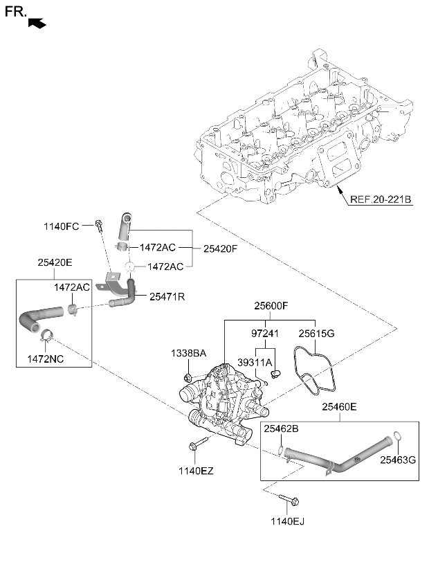 254812M820 Kia PIPE WATER-VENT