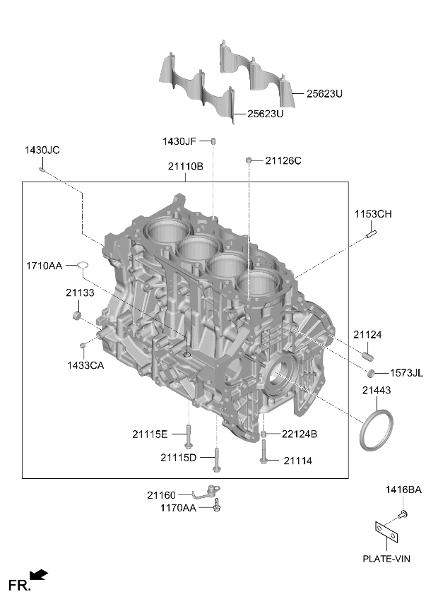 Kia 441L32SK02 BLOCK SUB ASSY-CYLIN 441L32SK02 Kia BLOCK SUB ASSY-CYLIN