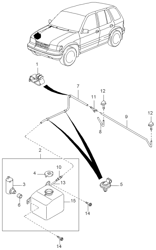 0K09C67501 Kia Hose-Washer