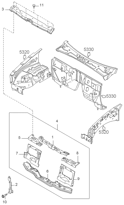 Kia 0K01856371C Board-Seal Upper, RH 0K01856371C Kia Board-Seal Upper, RH