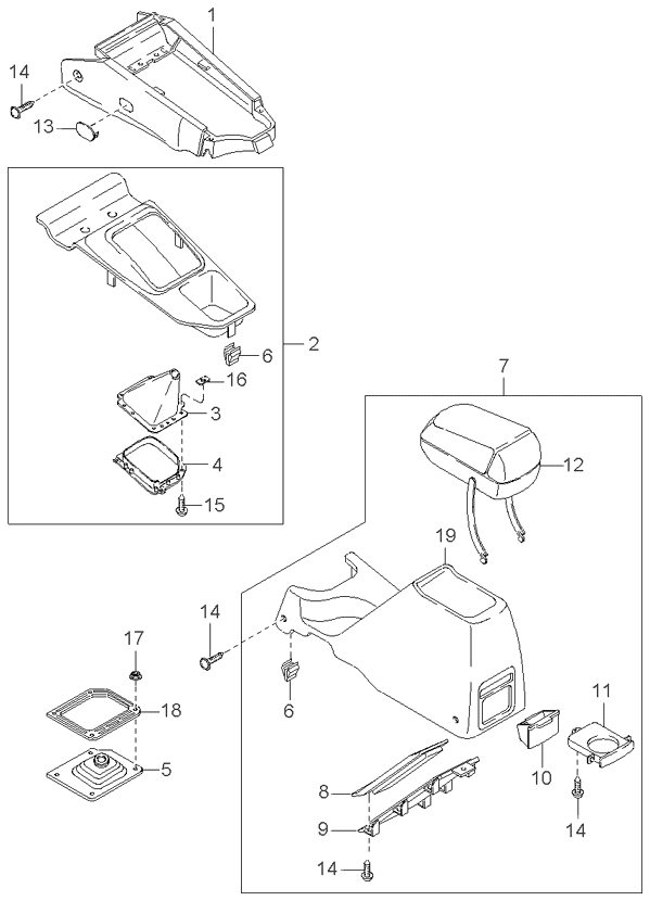 Kia 0K08B6432096 Cover-Hole Console 0K08B6432096 Kia Cover-Hole Console