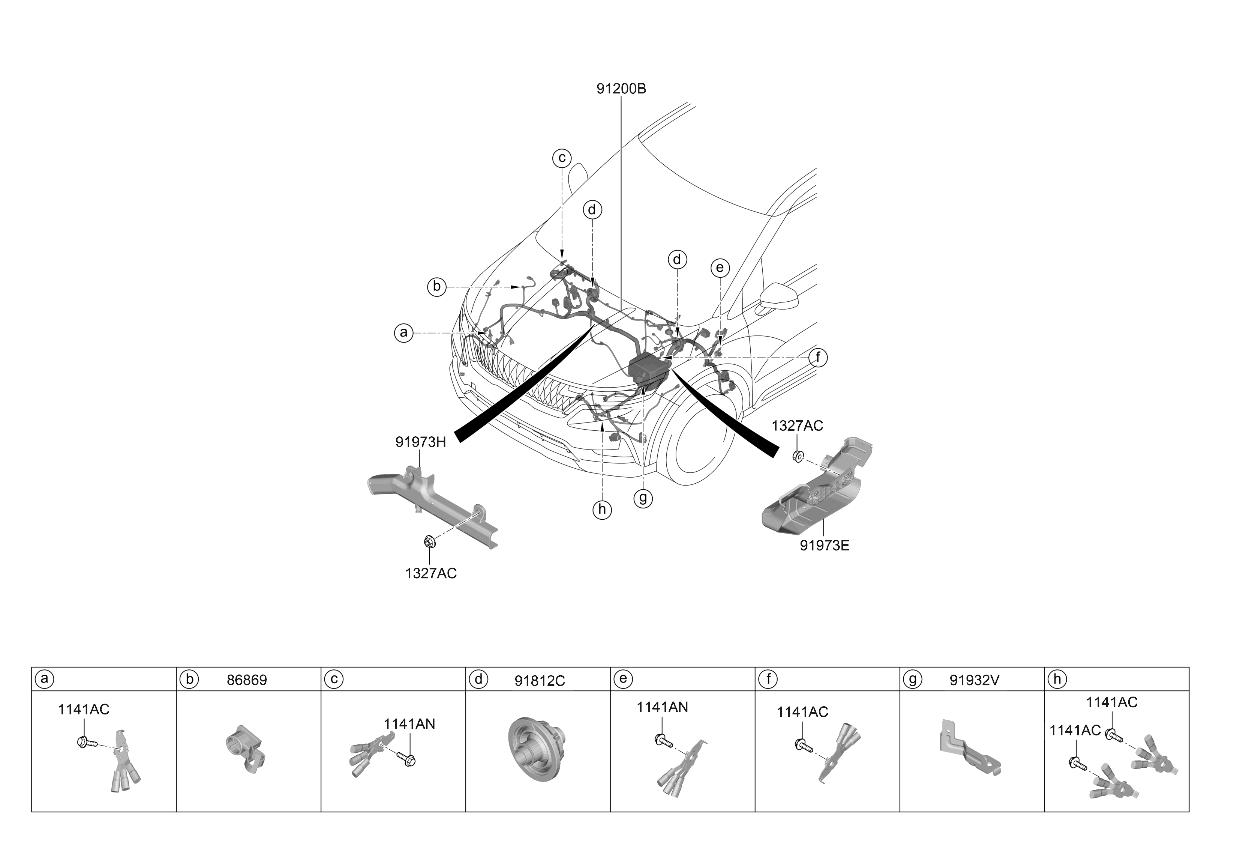 91211R0260 Kia Front Wiring Assembly