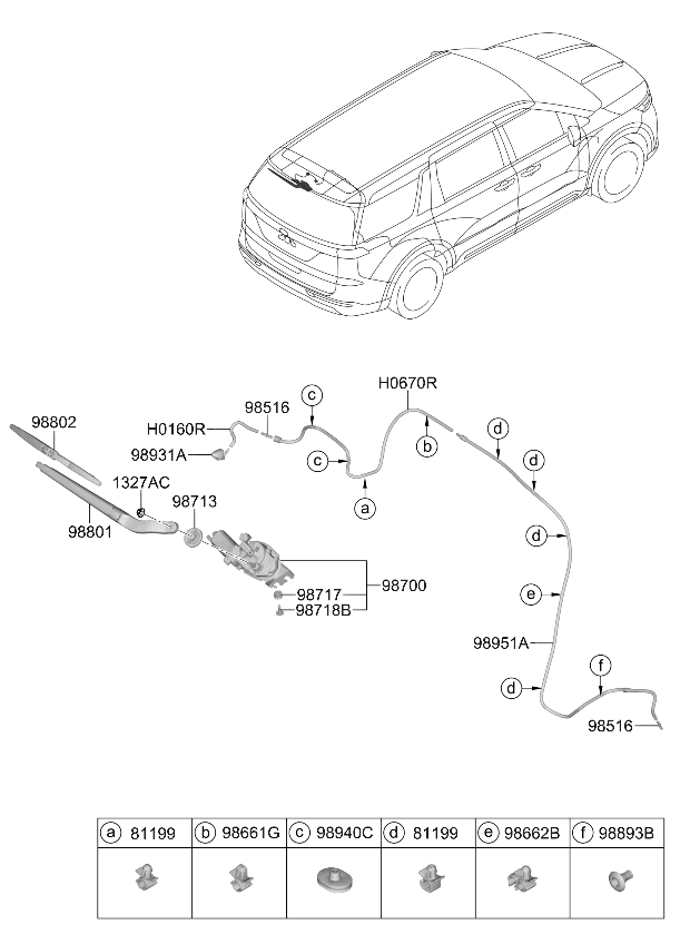 Kia 98951R0000 Hose-Rear Washer 98951R0000 Kia Hose-Rear Washer