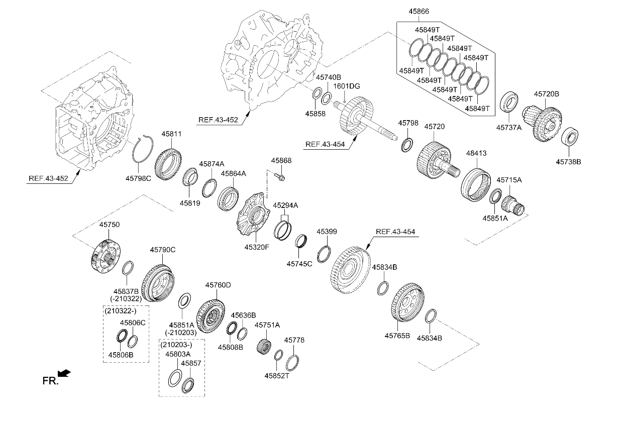 457104G104 Kia CARRIER ASSY-PLANETR