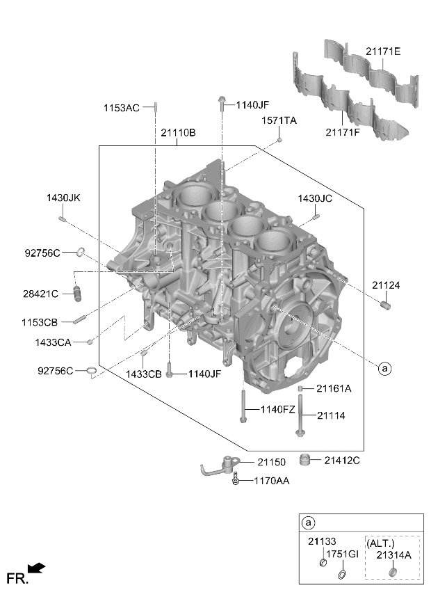 211102M701 Kia Block Sub Assembly-CYLIN