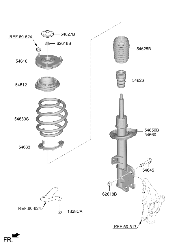 54650ES100 Kia Front Strut Assembly Left Hand