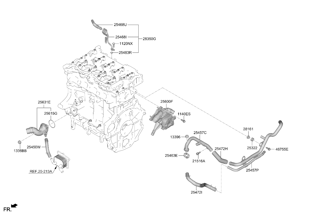 254722MHE0 Kia HOSE ASSY-HTR  