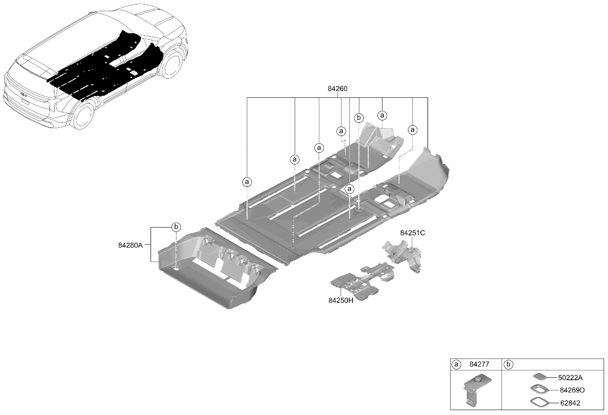 84260ES580OFB Kia Floor Carpet Assembly  
