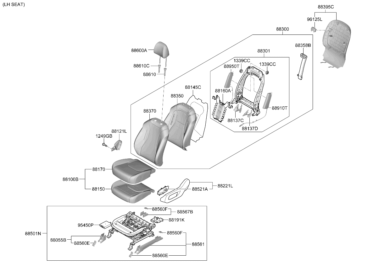 88070R0710OFB Kia Power Front Switch Assembly