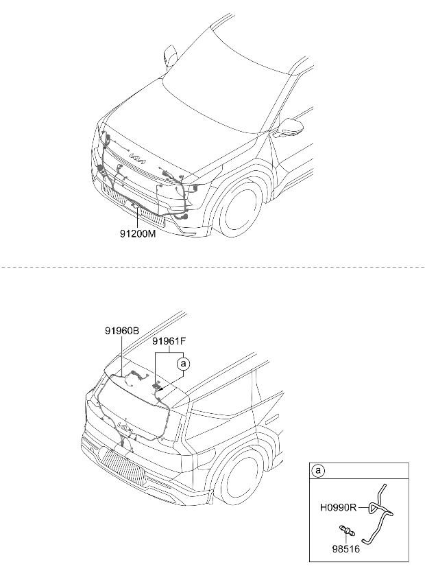 91650DO010 Kia Tail Gate Wiring Assembly