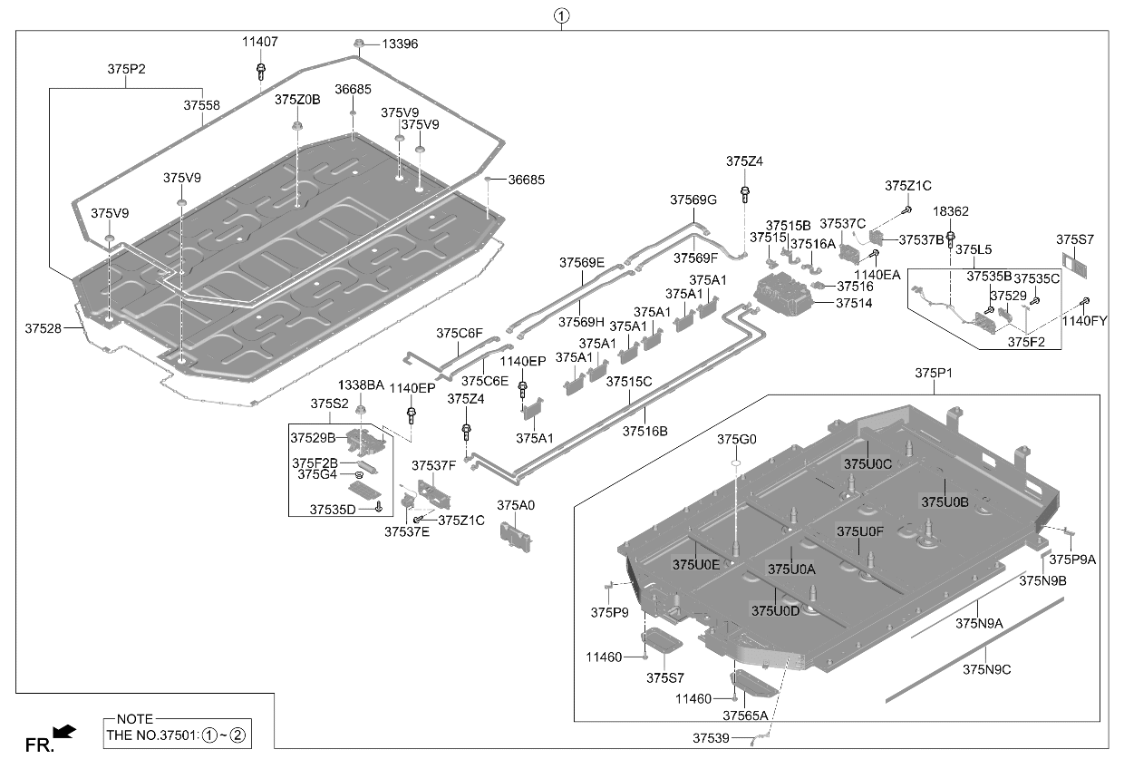 375S2DO000 Kia BOX ASSY-FUSE