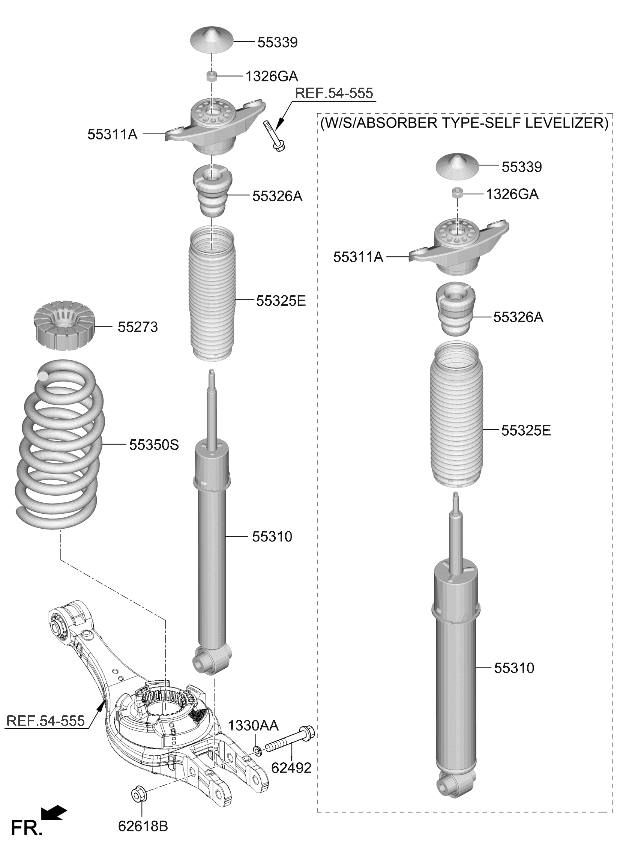 Kia 55307DO120 Shock Absorber Assembly 55307DO120 Kia Shock Absorber Assembly