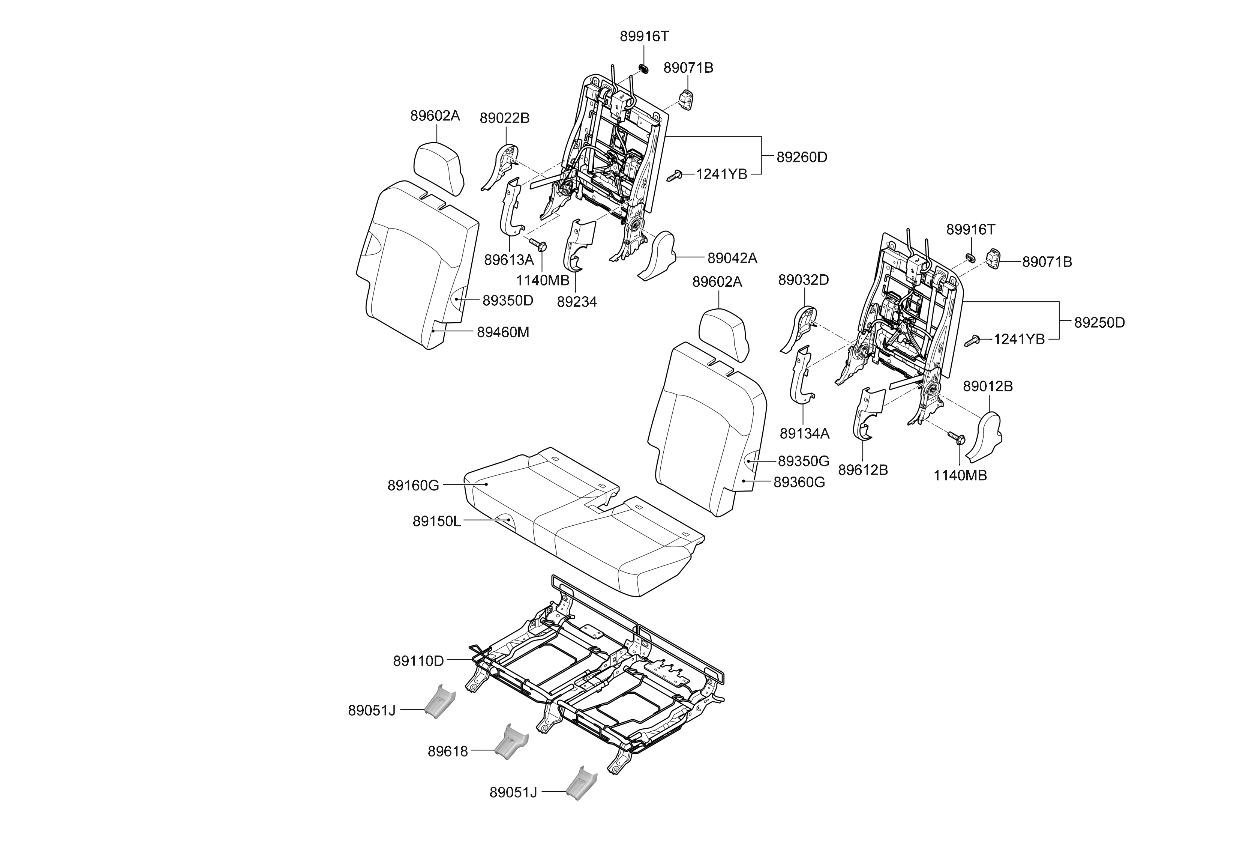 Kia 89A36DO100C37 3rd Back Covering Assembly 89A36DO100C37 Kia 3rd Back Covering Assembly