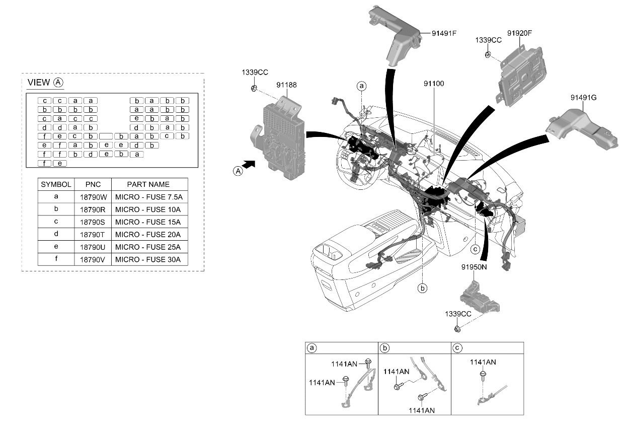 Kia 91101DO991 Main Wiring Assembly 91101DO991 Kia Main Wiring Assembly