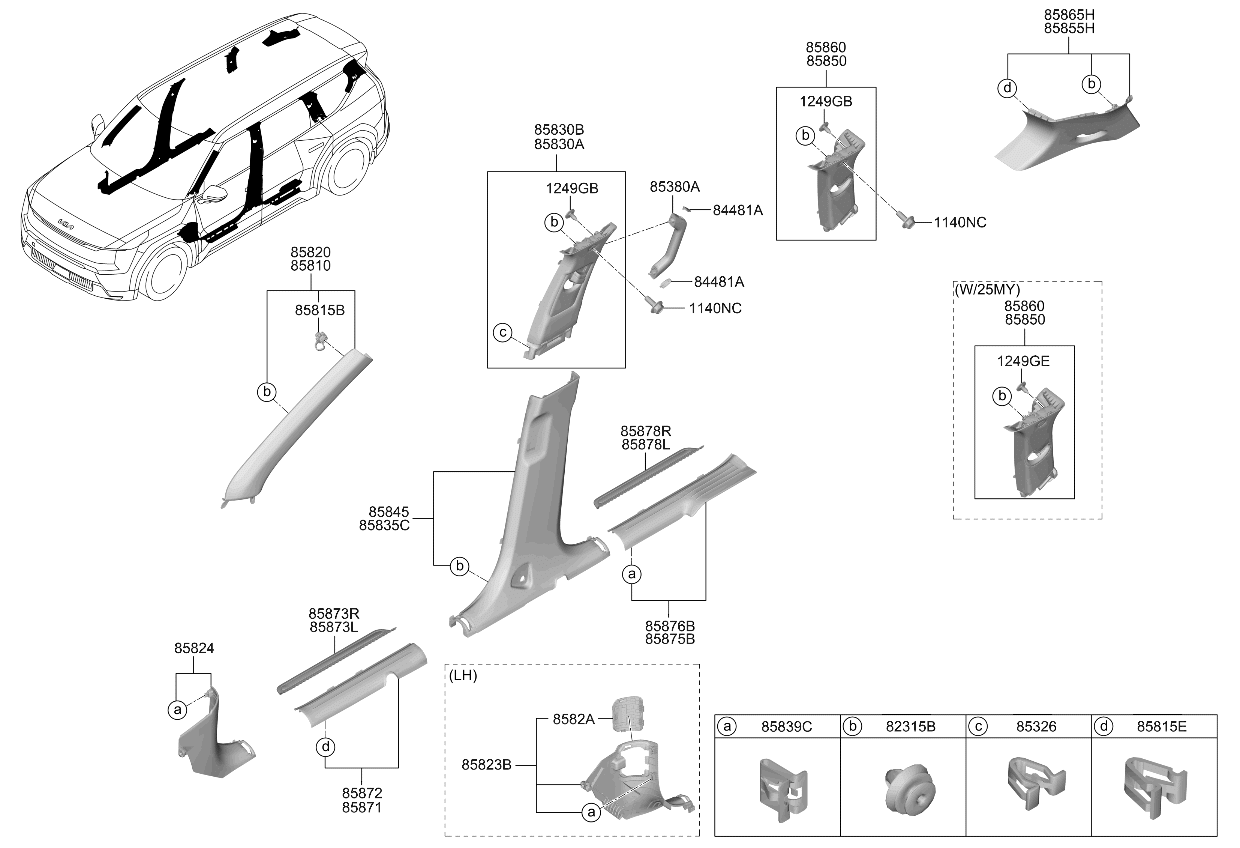 85860XA100EMA Kia Rear Pillar Trim Assembly