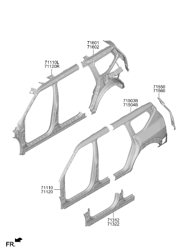 71602DO001 Kia Quarter Inner Panel Assembly