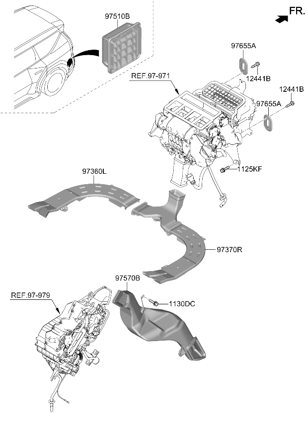 Kia 97570DO000 DUCT ASSY-RR HEATER 97570DO000 Kia DUCT ASSY-RR HEATER
