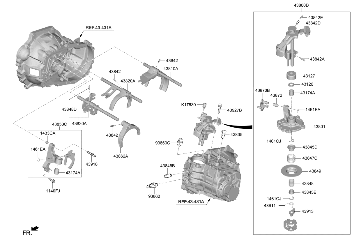 Kia 438402D300 Fork Assembly-Shift(2&4) 438402D300 Kia Fork Assembly-Shift(2&4)